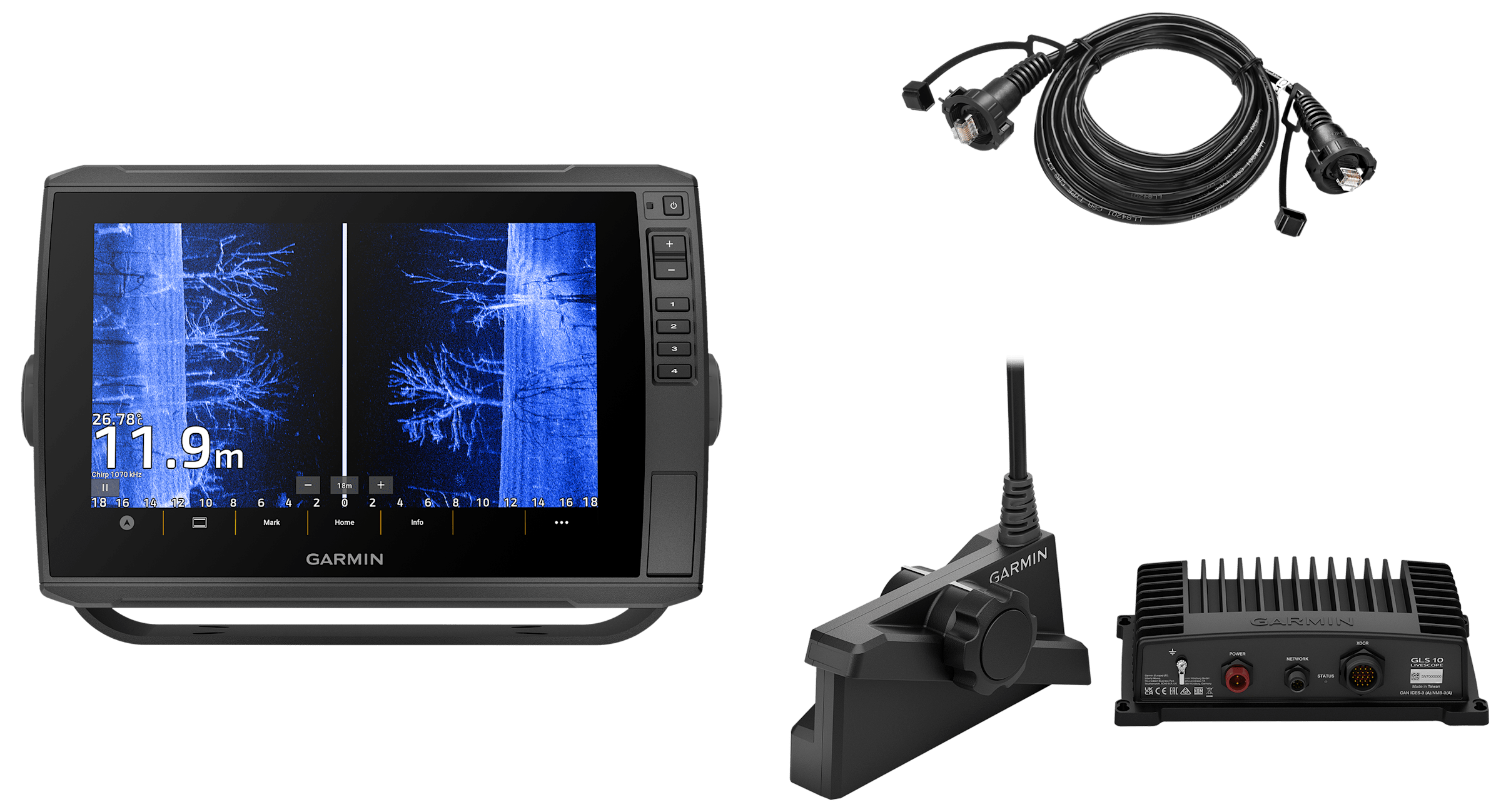 Garmin ECHOMAP Ultra 2 and Garmin LiveScope Plus LVS34 Bundle