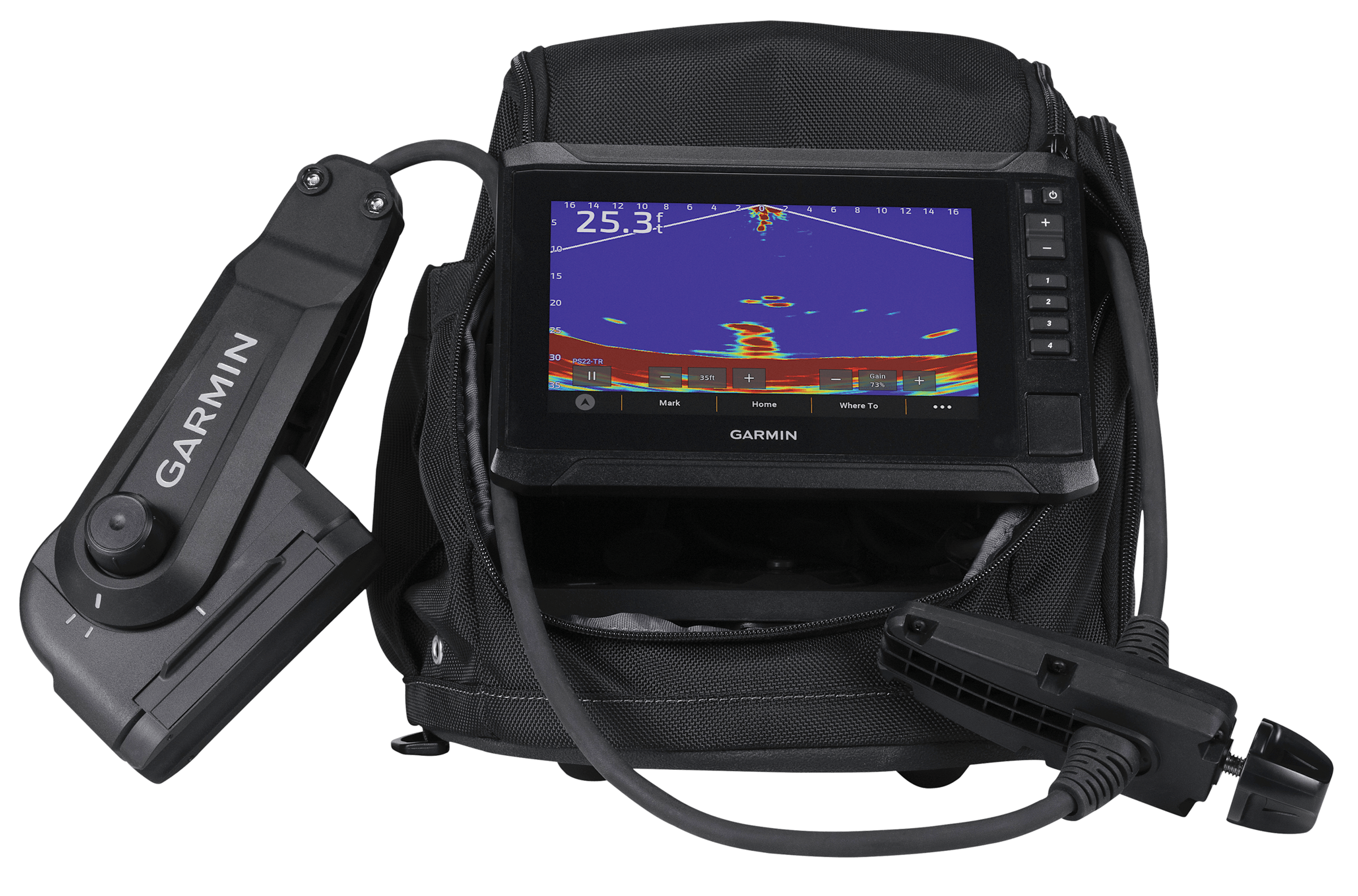 Garmin Panoptix PS22-IF Portable Live Sonar Ice-Fishing Transducer Bundle with 7'' ECHOMAP UHD2 Chartplotter