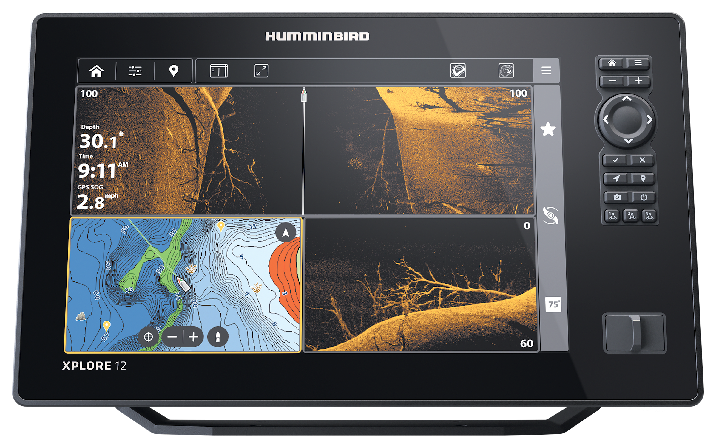 Humminbird XPLORE 12 CHIRP MEGA SI Fish Finder/Chartplotter - Control Head Only