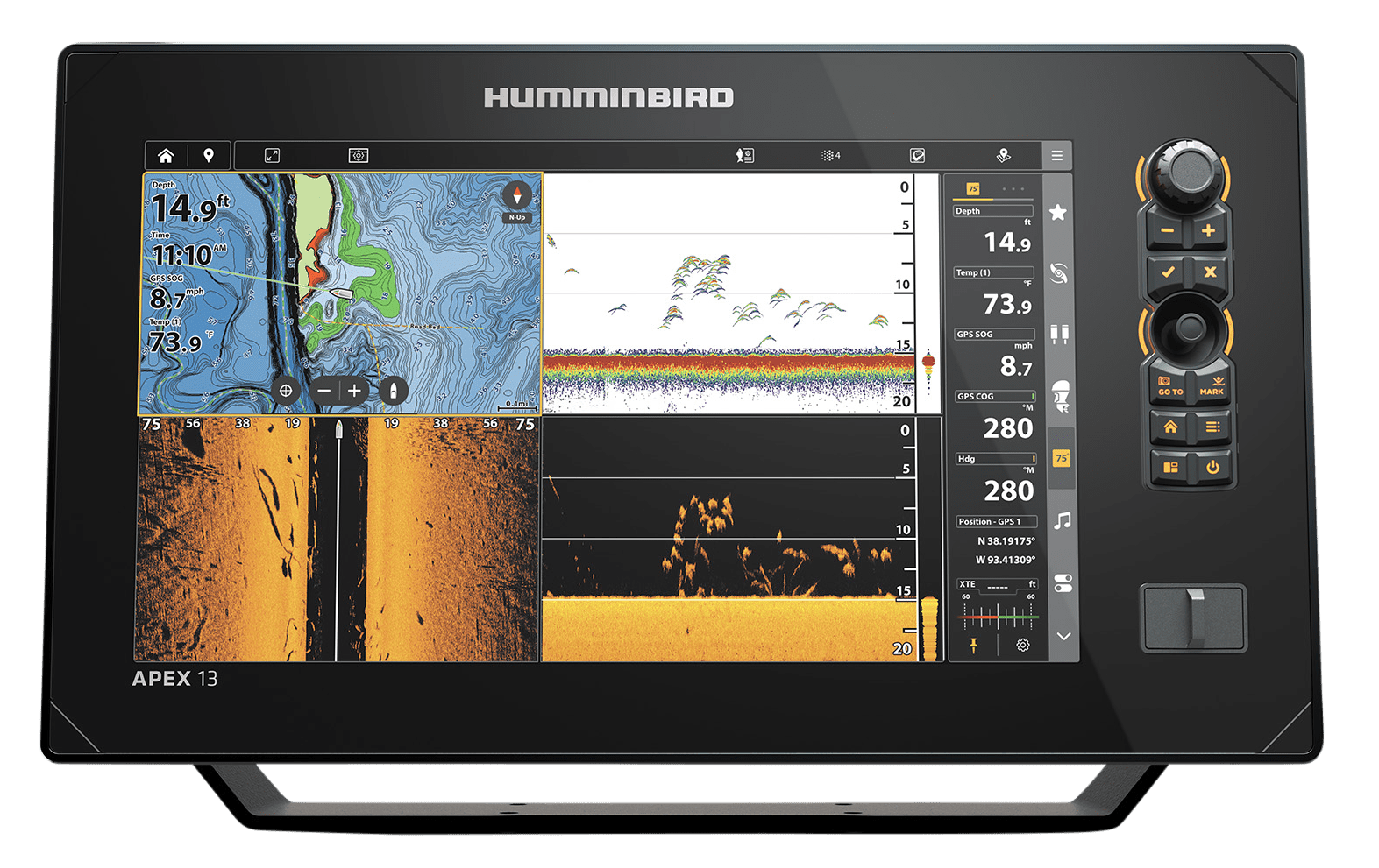 Humminbird APEX MSI+ Fish Finder/Chartplotter with Transducer