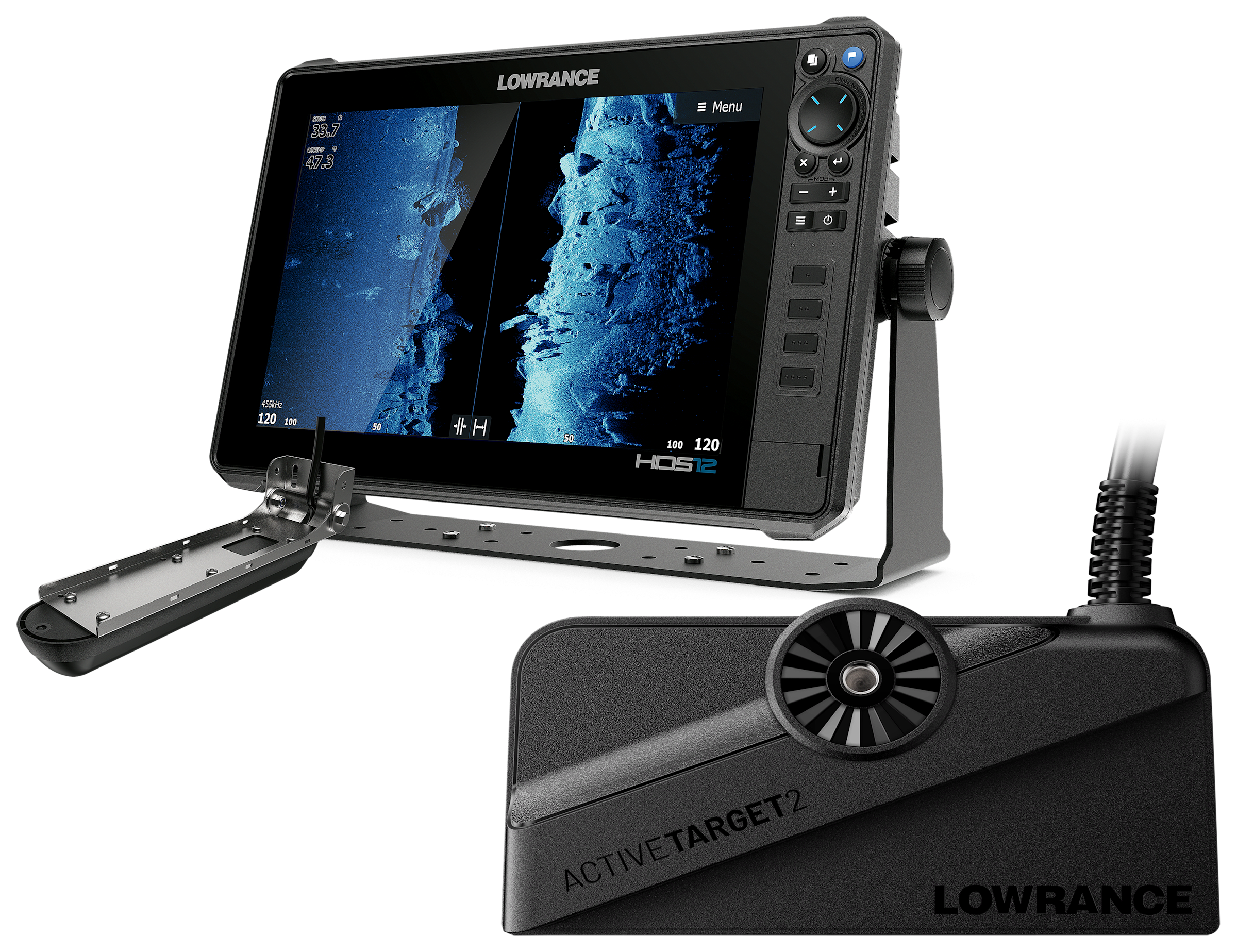 Lowrance HDS-12 PRO Fish Finder/Chartplotter with ActiveImaging 3-in-1 and ActiveTarget 2 Live Sonar Bundle